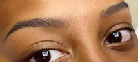 a close up of a woman's eyebrows